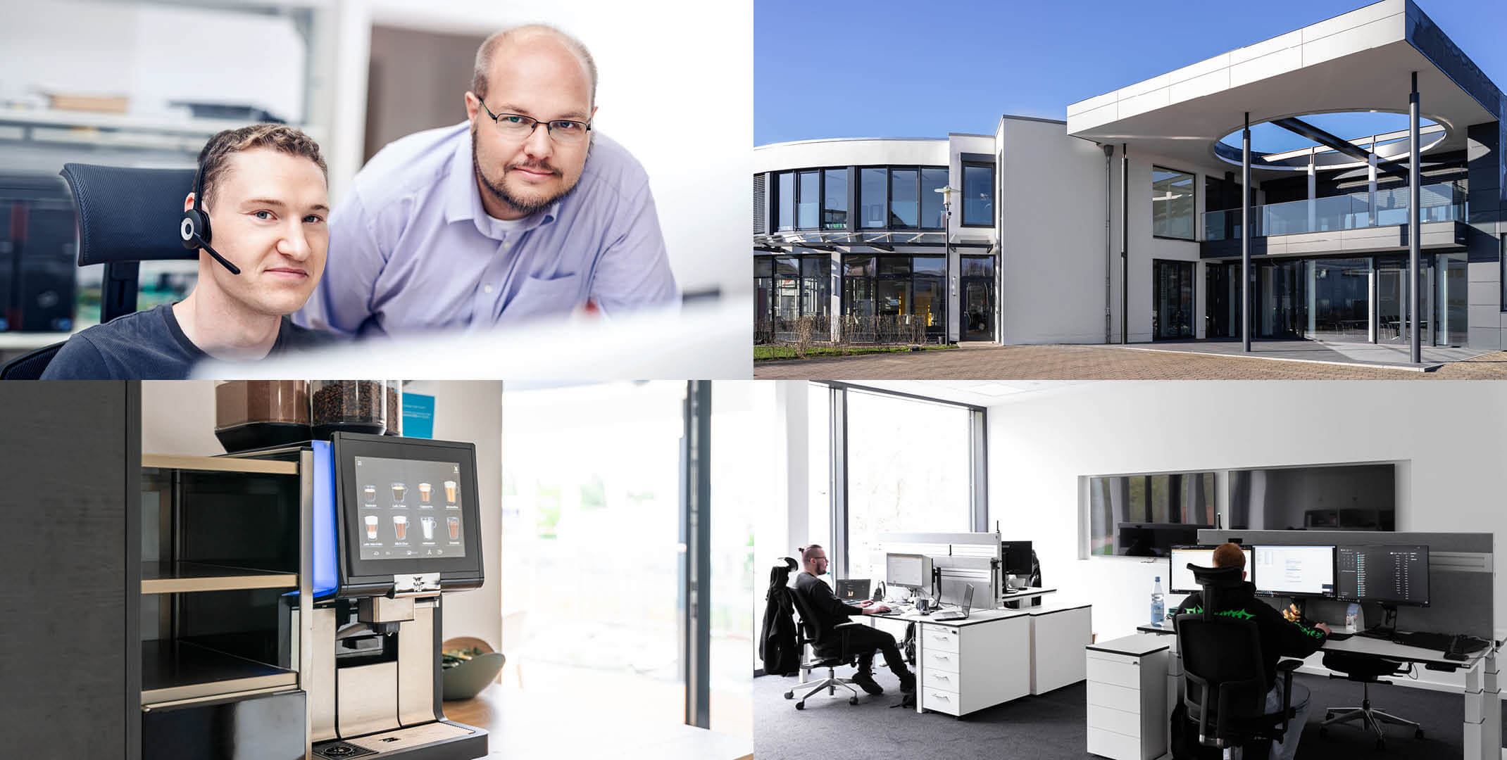 Collage über den Arbeitsalltag unserer Mitarbeitenden im IT Support